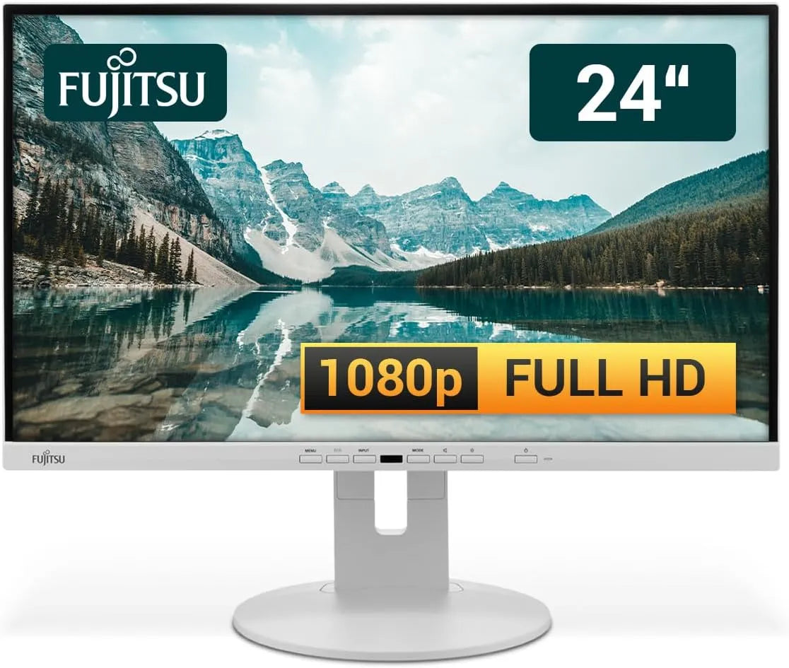 Amazon Renewed P24-9, Skærme, Fujitsu skærm 24 tommer Business Computer Monitor, Desktop Gaming Monitor, Full, Sort, Full HD, 1920 x 1080