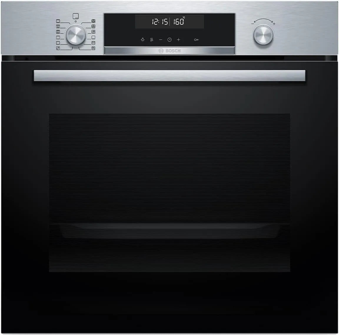 Bosch 3D-Hei HBG578BS3, Ovne, Serie 6, oprustning 60 x 60cm, pyrolyse selv- rengøring, luft friturestegning, Sølv, 60 x 60cm, 0, 94 kW, 4 g