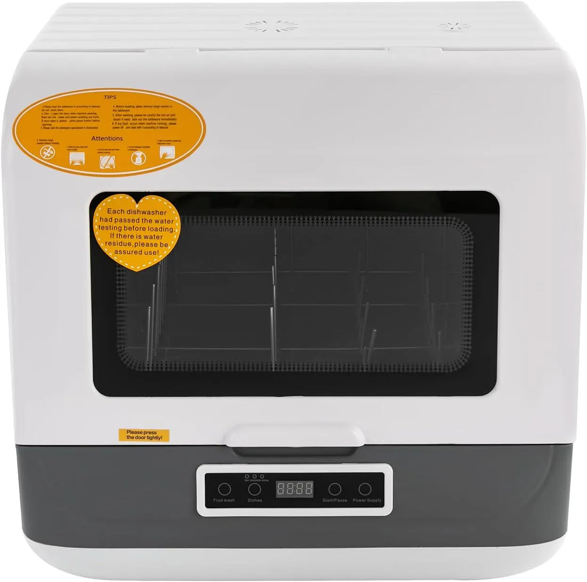 DioPaiB, Bordopvaskemaskiner, Mini opvaskemaskiner Bordopvaskemaskiner 800W 3 Program Touch, Hvid, 800W