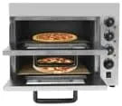 Bdneygtyr, Pizzaovne, Elektrisk pizzaovn med 2 etager, indstillelig til 350 ° C, 1 til 60 min timer, Sølv, 20L, 40cm, 3000W, 90 g