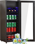 Merax 8L-Gefrierschrank 120L-K, Drikkevarekøleskabe, Køleskab 128L, Freestanding Drikkevarer køler med 120L Køleskab + 8L Fryser, med, Hvid, 8L