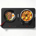 AAOBOSI, Kogeplader, Aobutsi induktionsspole 2 plader, induktionsspole bærbar med sensor touch, Sort, 3500W, 2000W, 1500W, 48mm