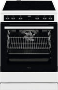 AEG CCB644OCBW, Komfurer, 60 cm stående komfur med glas keramisk kogetop / ristningszone / flerkreds, Sort, 60 cm, 4L, 6L, 33cm