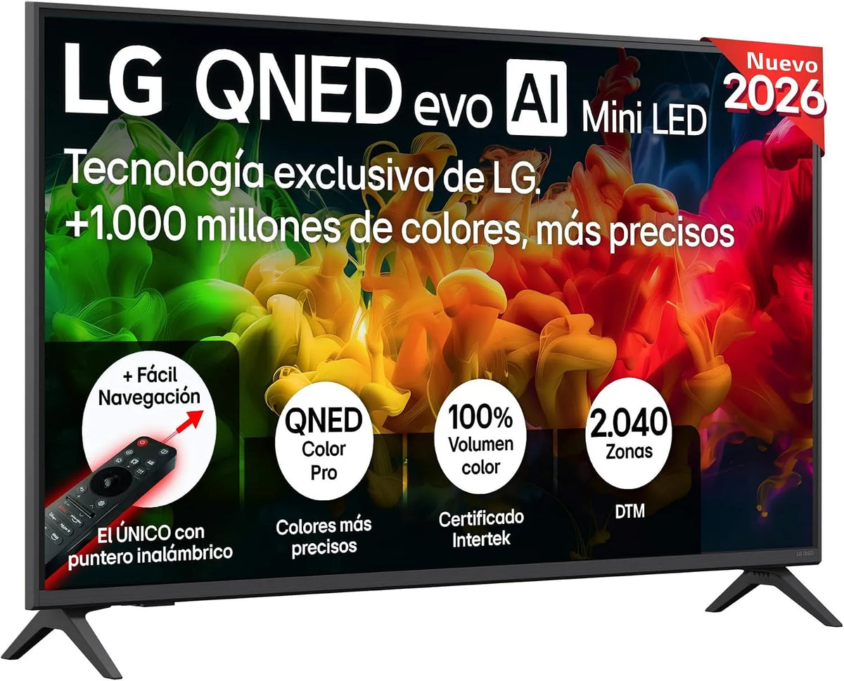 LG 43QNED81B6C, Bærbare TV'er, QNED Evo AI 43 inches (2026) QNED Mini LED 4K UHD, Sort, 43 inch, Mini LED, 4K