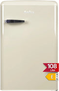 Amica, Køle-/fryseskabe, Retro Fridge- Freezer Kombination 108 L 87, 5 x 55 x 61, 5 cm KS 15615 B, Hvid, 108 L, 5 cm, 95 l