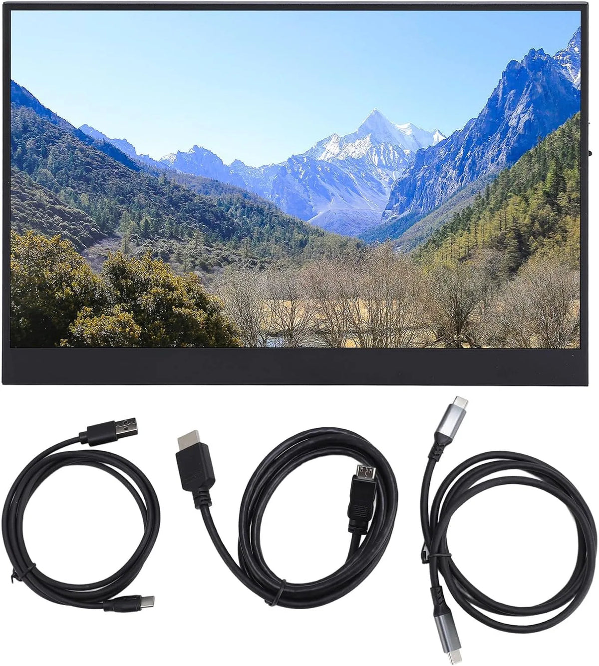 banapoy 12-Zoll-Monitorbildschirm 12-tommer, Skærme, skærm, 1920 X 1200 185 PPI, bærbar ekstern bærbar skærm med USB- C HD, Sort, 1920 X 1200