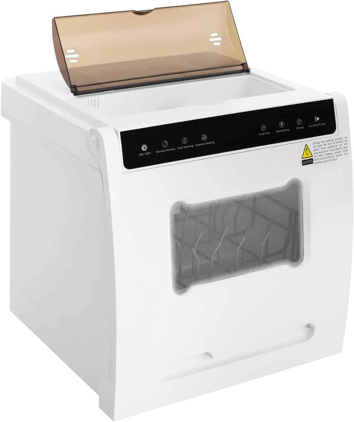 Oxylonty, Bordopvaskemaskiner, Bordopvaskemaskine 800W 6 Programmer 72h varm luft tørring til 4-6 Pers, Hvid, 800W, 52dB, 0, 58kW, 3, 5L