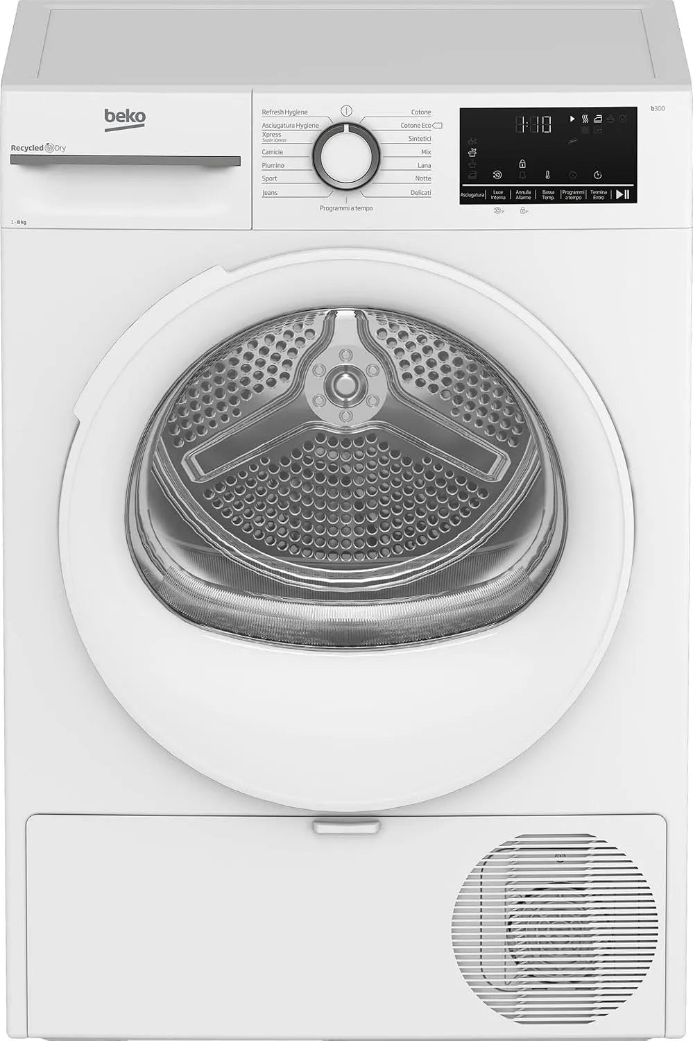 Beko BMT481WI, Varmepumpetørretumblere, Asciugabiancheria libera installazione, Sort, 481W, 8 kg