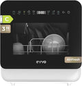 EVVO, Bordopvaskemaskiner, Mini D Trip 3 - Kompakt opvaskemaskine, 3 lofter, Energy Class C, 6 programmer, Hvid, 3 l, 45 cm, 6 v