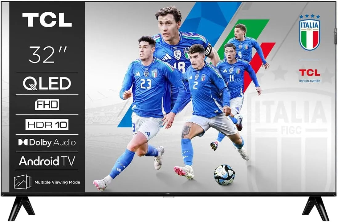 TCL 32S5K, TV QLED 32? Fuld HD Smart TV Google TV Dolby Audio Bluetooth, Sort, QLED