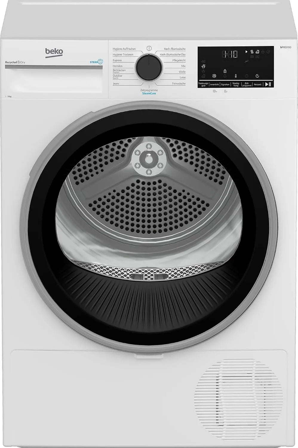 Beko B5T69219, Varmepumpetørretumblere, tørretumbler, 9 kg, frontloader varmepumpe tørretumbler, 15 programmer, sensor, Hvid