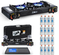 Z.M.C 2-flammig, Campingovne, ZMC Camping Kocher 2- flamme 2, 5 kW med piezo tænding & TRANSPORTKOFFER, Sort, 2, 5 kW, 0 kW, 4, 155 g