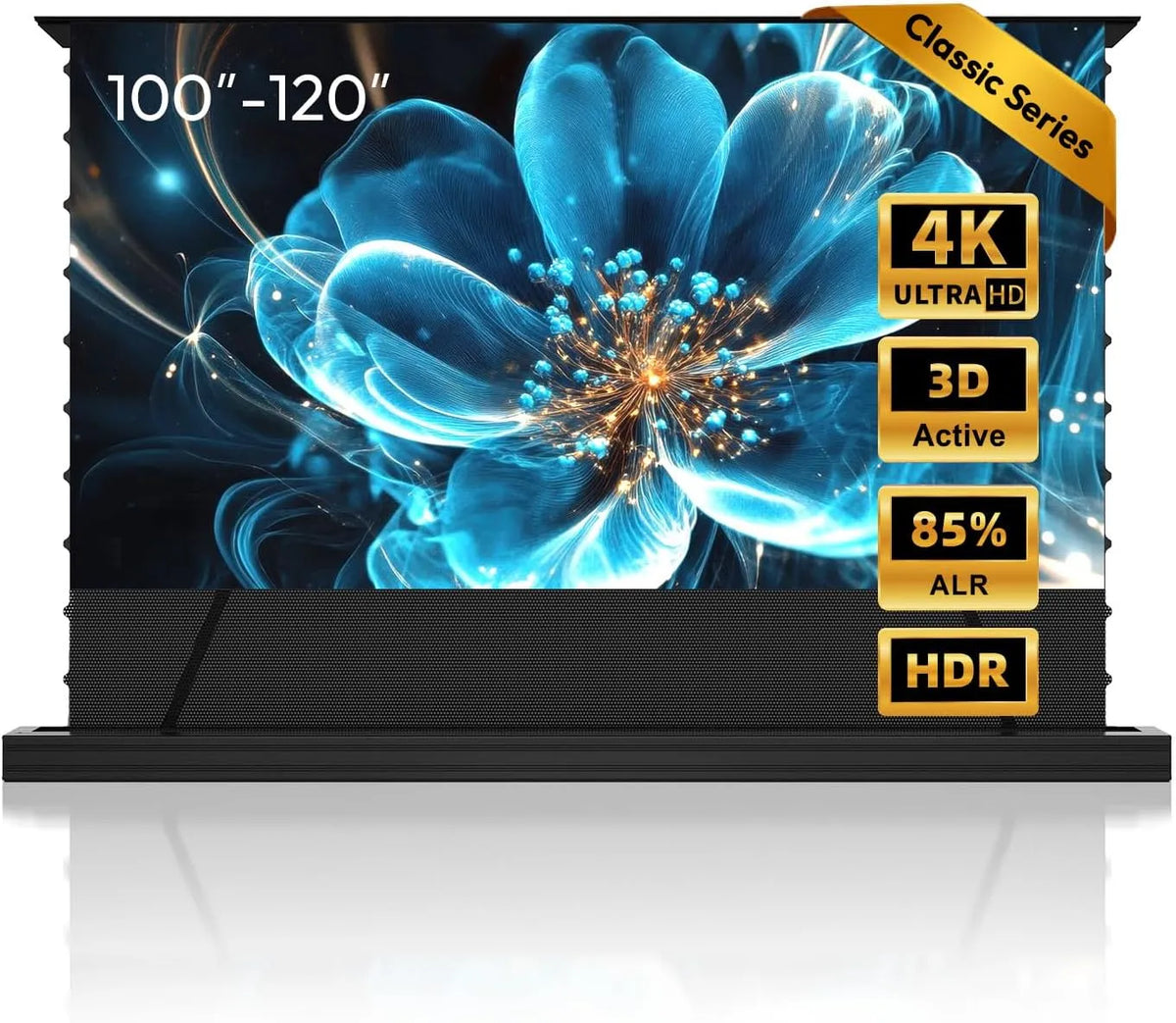 NothingProjector, AnnulleringComment, ALR CLR BMW lærred elektrisk jordbundsstående 100 tommer, Sort, 4K, 8K, 0, 85 g, 20.85 G