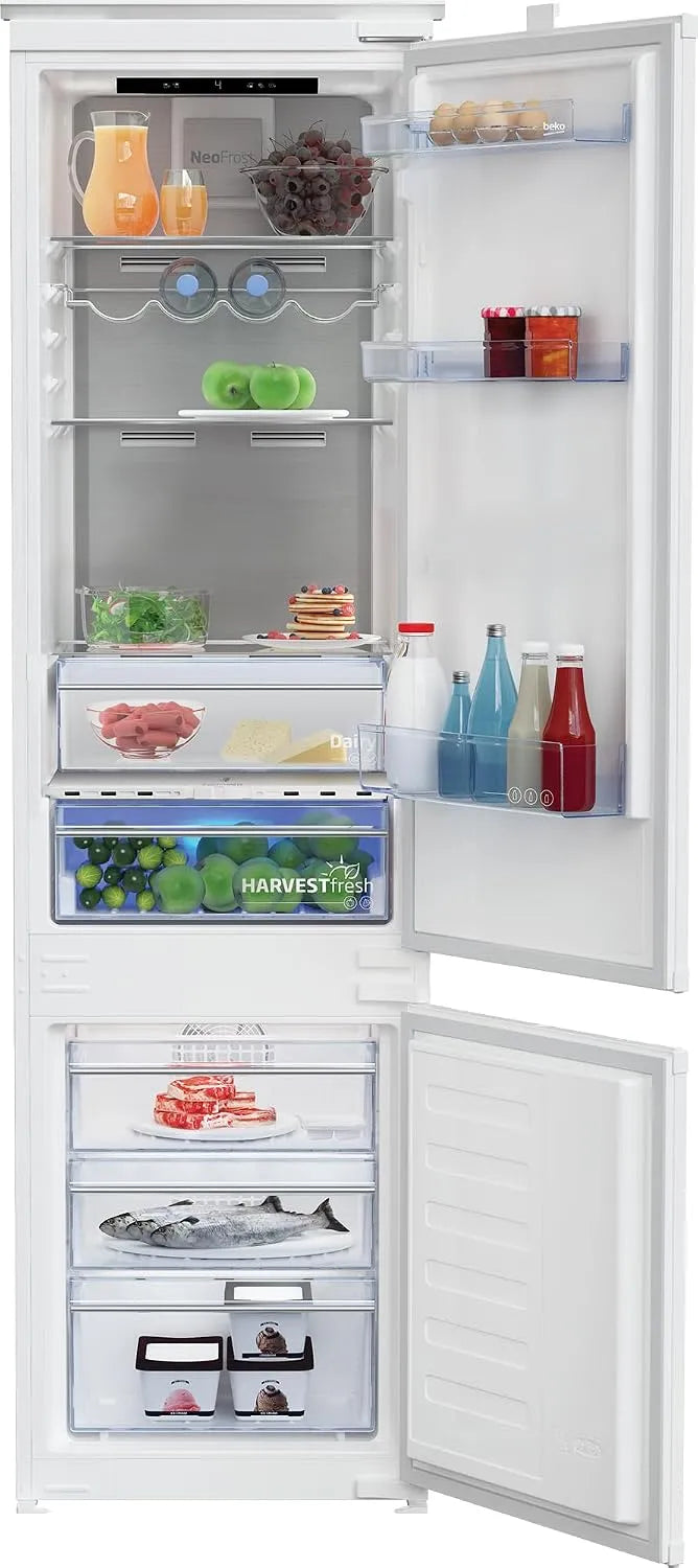 Beko BCNA306E5ZSN, Køle-/fryseskabe, Paved- køleskab / fryser, 284 l total kapacitet, Multizone, NoFrost, ProSmart, Hvid, 284 l, 32 dB, 25 kg