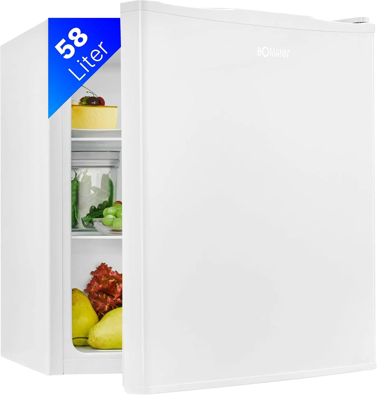 Bomann, Minikøleskabe, Mini køleskab med 58 liter af brugbar kapacitet, Hvid, 58 l