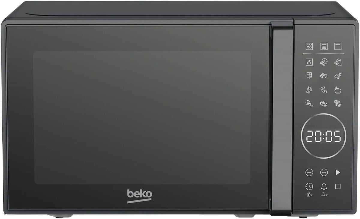 Beko MGC20130BB, Mikrobølgeovne med grill, Mikrobølgeovn med grill 20 liter, 1000 W, digital timer, fritstående, 10, Sort, 20 l