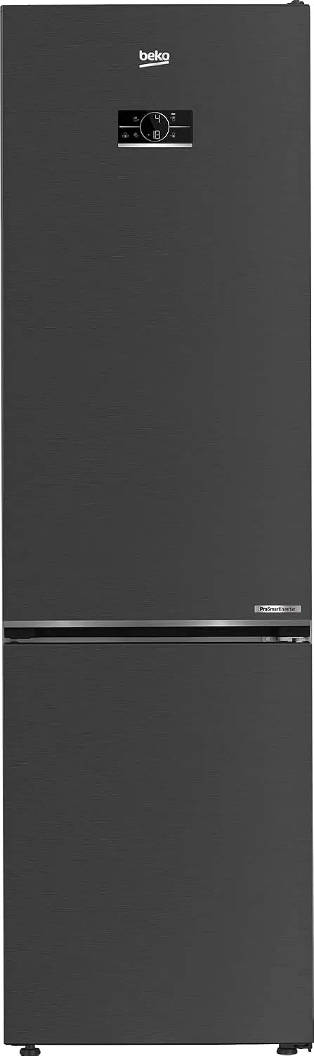 Beko B7RCNA407HXBR, Køle-/fryseskabe, fritstående køleskab / fryser, stort køleskab, 355 l, NoFrost, AeroFlow, Glat, Sølv, 90 g, 5 x 59
