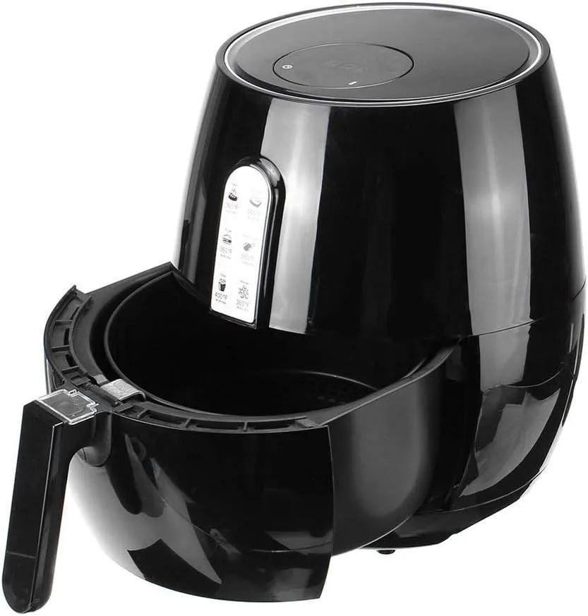YRPEVFGAS, Airfryere, Air Fryer, 1400W 5.2L Health Food Cooler Herd Smart Touch LCD Airfrier Pizza Oil, Sort, 1400W, 5.2L, 360 g