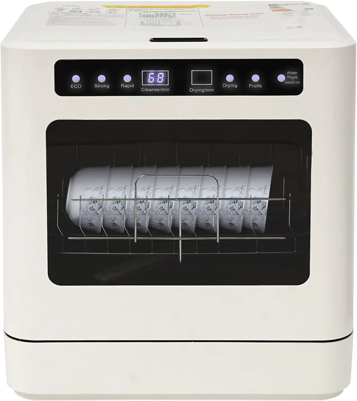 Salmeee, Bordopvaskemaskiner, Bordopvaskemaskine 800W 52dB, Mini opvaskemaskine til 6-8 skræddersyede lofter, Hvid, 800W, 52dB, 360 g, 0, 58 kW